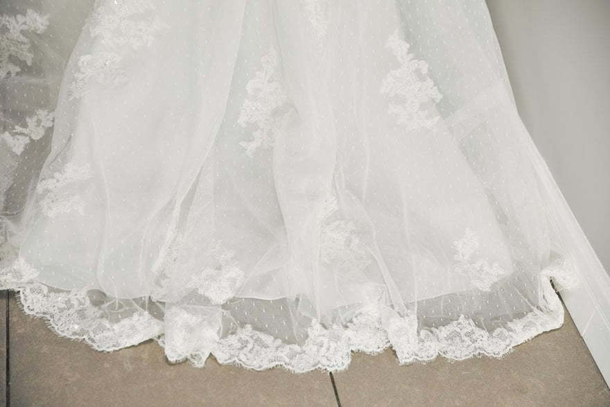 Свадебное платье W0023. Силуэт Рыбка. Цвет Айвори / Капучино. Вид 4