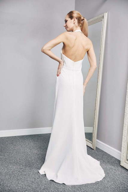 Свадебное платье W0031. Силуэт Прямое. Цвет Айвори / Капучино. Вид 2