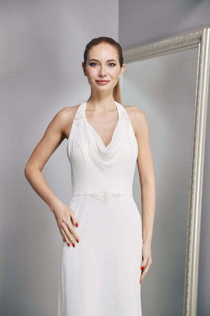 Свадебное платье W0031. Силуэт Прямое. Цвет Айвори / Капучино. Вид 3