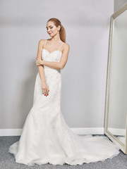 Свадебное платье W0032. Силуэт Рыбка. Цвет Айвори / Капучино. Вид 1