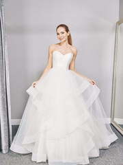 Свадебное платье W0005. Силуэт Пышное, А-силуэт. Цвет Айвори / Капучино. Вид 1