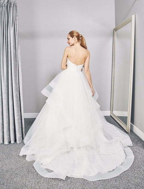 Свадебное платье W0005. Силуэт Пышное, А-силуэт. Цвет Айвори / Капучино. Вид 2