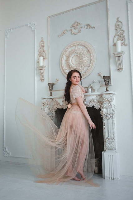 Бежевое платье Камелия от Будуарные платья Юлии Блейх 2