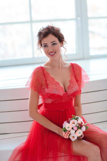 Красное платье Камелия от Будуарные платья Юлии Блейх 2