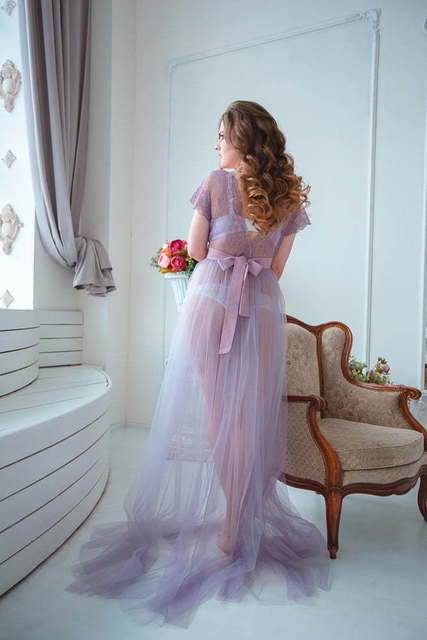 Платье Камелия цвета пыльная сирень от Будуарные платья Юлии Блейх 2