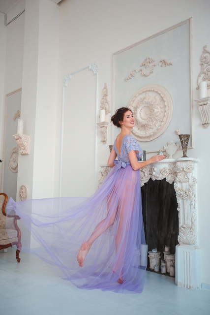 Платье Камелия цвета сирень от Будуарные платья Юлии Блейх 2