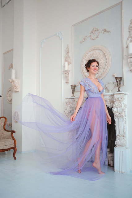 Платье Камелия цвета сирень от Будуарные платья Юлии Блейх 3
