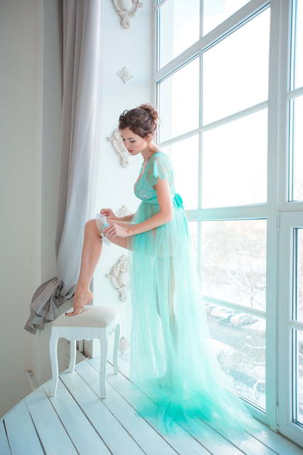 Платье Камелия цвета тиффани от Будуарные платья Юлии Блейх 3