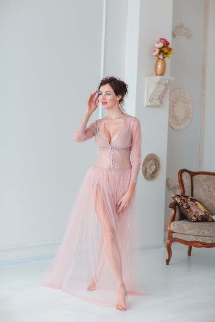 Платье Сильвия цвета пыльная роза от Будуарные платья Юлии Блейх 3