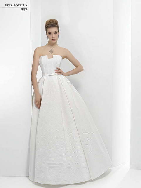 Свадебное платье Pepe Botella (Арт.557). Силуэт А-силуэт. Цвет Айвори / Капучино, Белый / Молочный. Вид 2