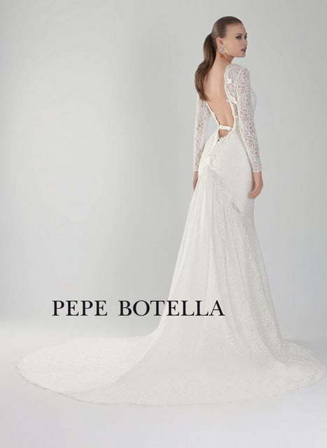Свадебное платье Pepe Botella (Арт.548). Силуэт Рыбка. Цвет Айвори / Капучино, Белый / Молочный. Вид 2