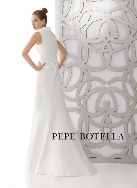 Свадебное платье Pepe Botella (Арт.504). Силуэт Прямое. Цвет Айвори / Капучино, Белый / Молочный. Вид 2