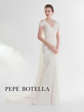 Свадебное платье Pepe Botella (Арт. 539). Силуэт Прямое. Цвет Белый / Молочный, Айвори / Капучино. Вид 1