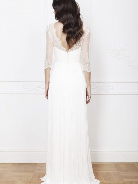 Свадебное платье Divine Atelier (Арт. Ilse). Силуэт Прямое. Цвет Айвори / Капучино, Белый / Молочный. Вид 2