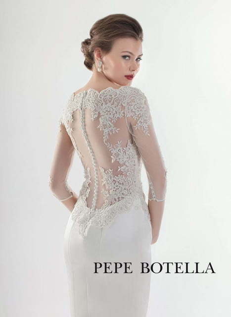 Свадебное платье Pepe Botella (Арт. 537). Силуэт Рыбка. Цвет Айвори / Капучино, Белый / Молочный. Вид 2