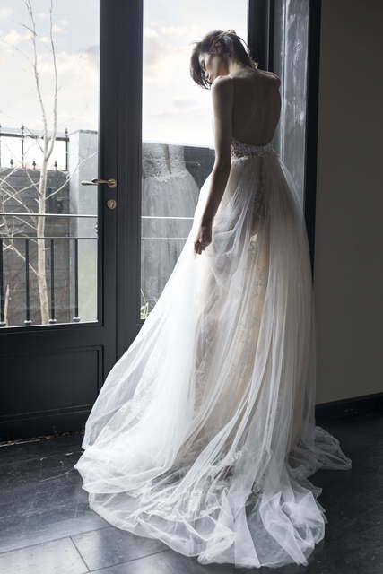 Свадебное платье Serena, RD-213. Силуэт А-силуэт. Цвет Айвори / Капучино. Вид 2