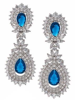 Серьги A6468, сапфир из Посеребренная бижутерия от Love Wedding Couture 1