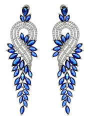 Серьги A6201, сапфир из Посеребренная бижутерия от Love Wedding Couture 1