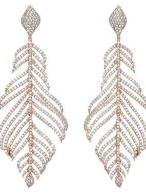 Серьги SE08089pg из Позолоченная бижутерия, Розовое (красное) золото от Love Wedding Couture 1