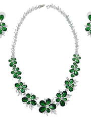 Комплект колье и серьги N31, изумруд из Посеребренная бижутерия от Love Wedding Couture 1