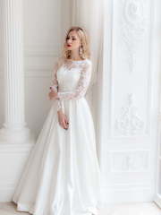 Свадебное платье Модель 432. Силуэт А-силуэт. Цвет Белый / Молочный. Вид 2