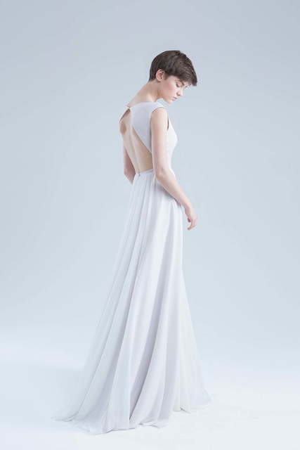 Свадебное платье Адели. Силуэт А-силуэт. Цвет Белый / Молочный. Вид 2