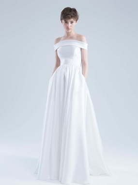 Свадебное платье Аллин. Силуэт А-силуэт. Цвет Белый / Молочный. Вид 2