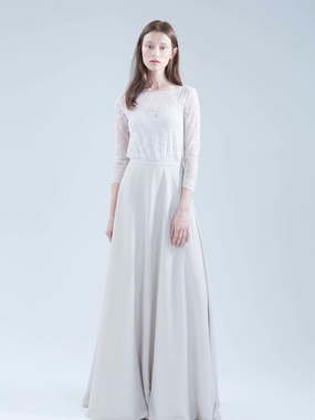 Свадебное платье Амалия. Силуэт А-силуэт. Цвет Белый / Молочный. Вид 1