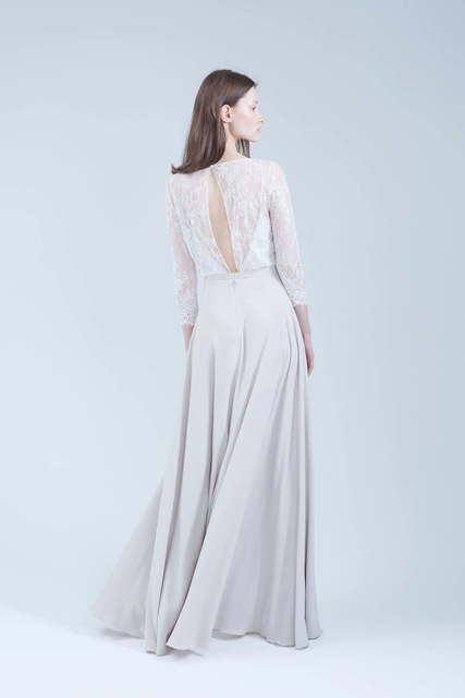 Свадебное платье Амалия. Силуэт А-силуэт. Цвет Белый / Молочный. Вид 3