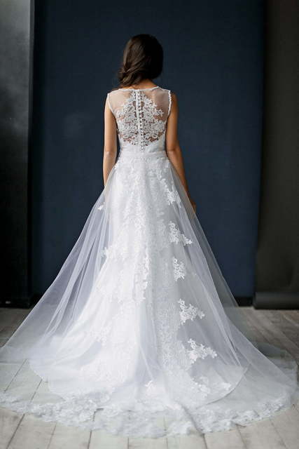 Свадебное платье Азалия. Силуэт Рыбка. Цвет Белый / Молочный. Вид 2