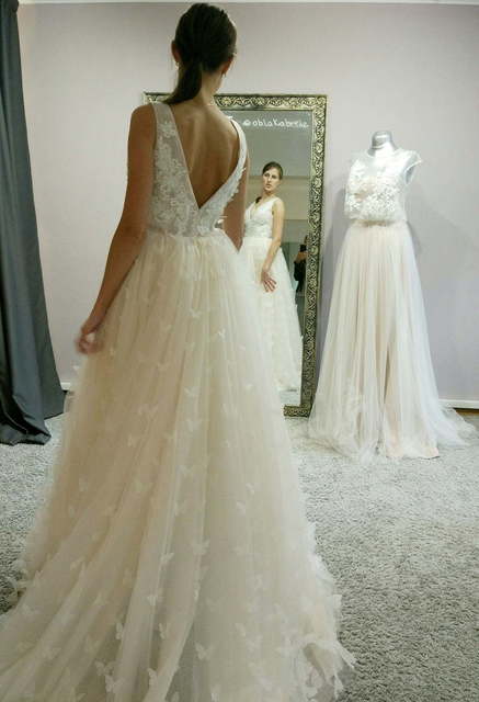 Свадебное платье Бабочки. Силуэт Пышное. Цвет Белый / Молочный. Вид 3