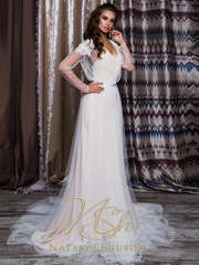 Свадебное платье Бохо Шик. Силуэт Прямое. Цвет Белый / Молочный. Вид 1