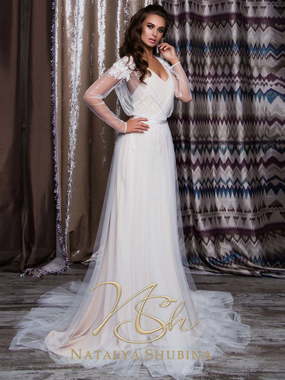 Свадебное платье Бохо Шик. Силуэт Прямое. Цвет Белый / Молочный. Вид 1