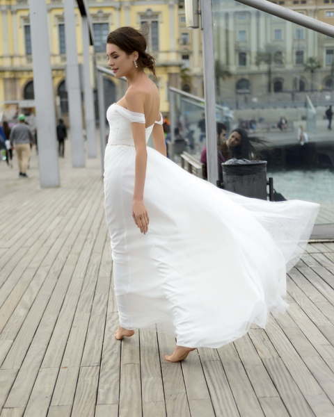 Свадебное платье Nika. Силуэт А-силуэт. Цвет Белый / Молочный. Вид 3