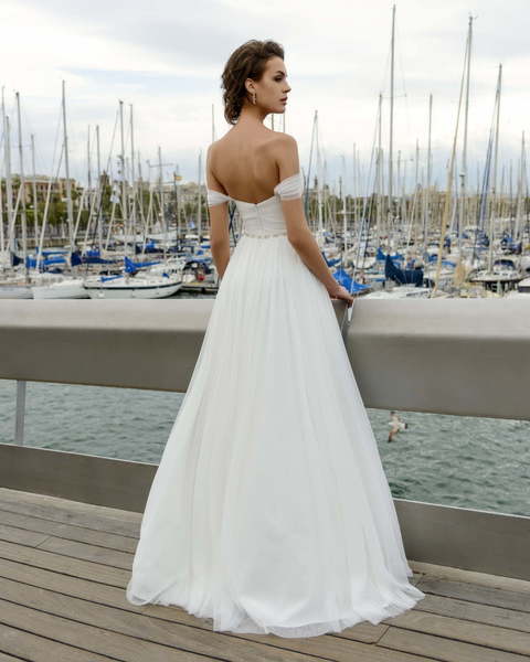 Свадебное платье Nika. Силуэт А-силуэт. Цвет Белый / Молочный. Вид 4