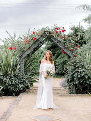 Современное свадебное платье в стиле бохо 1456. Силуэт Прямое. Цвет Белый / Молочный. Вид 1