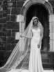 Атласное свадебное платье по фигуре 7123. Силуэт Прямое. Цвет Белый / Молочный. Вид 1