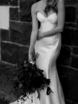 Атласное свадебное платье по фигуре 7123. Силуэт Прямое. Цвет Белый / Молочный. Вид 2