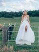 Пышное легкое свадебное платье с кружевом на топе 6563. Силуэт А-силуэт. Цвет Белый / Молочный. Вид 4