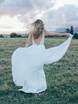 Пышное легкое свадебное платье с кружевом на топе 6563. Силуэт А-силуэт. Цвет Белый / Молочный. Вид 7