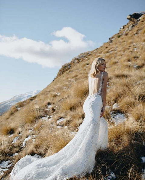 Свадебное платье русалка в наличии в москве 7341. Силуэт Рыбка. Цвет Белый / Молочный. Вид 2