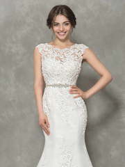 Прямое свадебное платье с кружевом Verbena. Силуэт Рыбка. Цвет Белый / Молочный. Вид 2