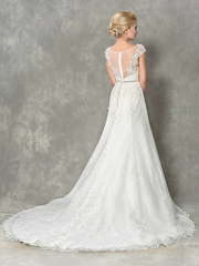 Свадебное платье с кружевом А-силуэт Begonia. Силуэт А-силуэт. Цвет Белый / Молочный. Вид 2