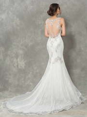 Платье рыбка с декоративной спинкой Scilla. Силуэт Рыбка. Цвет Белый / Молочный. Вид 2