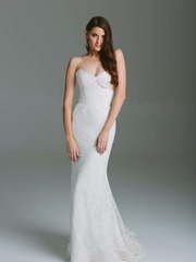 Свадебное платье рыбка 7374. Силуэт Рыбка. Цвет Белый / Молочный. Вид 1