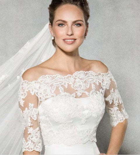 Атласное свадебное платье по фигуре рыбка 8963. Силуэт Рыбка. Цвет Белый / Молочный. Вид 2