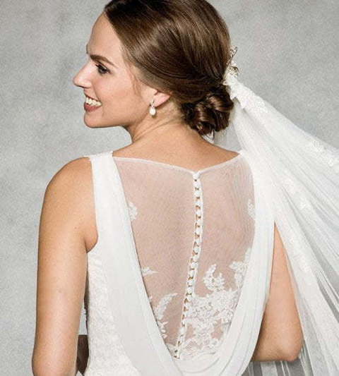 Шифоновое греческое платье на свадьбу 3636. Силуэт А-силуэт. Цвет Белый / Молочный. Вид 3