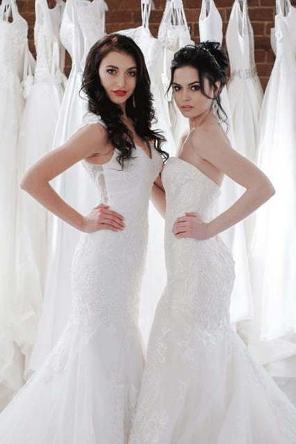 Кремовое свадебное платье рыбка русалка Gretta. Силуэт Рыбка. Цвет Айвори / Капучино. Вид 2