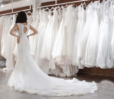 Кружевное платье русалка с длинным шлейфом Elena. Силуэт Рыбка. Цвет Белый / Молочный. Вид 5