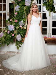 Свадебное платье в греческом стиле из фатина 5556. Силуэт А-силуэт. Цвет Белый / Молочный. Вид 1